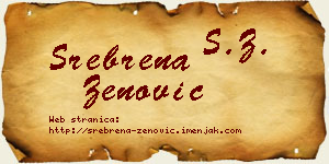 Srebrena Zenović vizit kartica